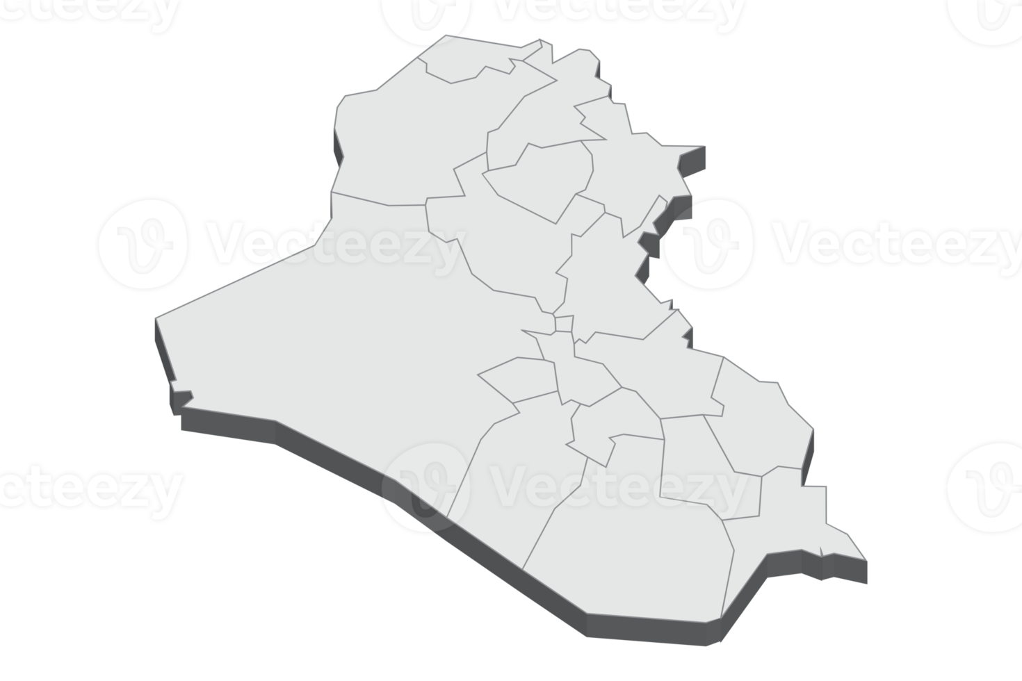 3D map illustration of Iraq png