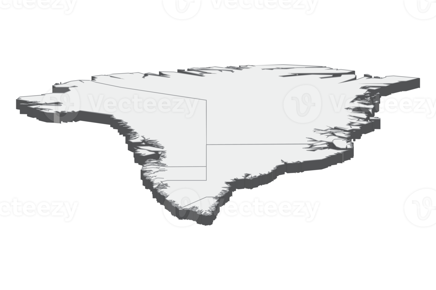 3D map illustration of Greenland png