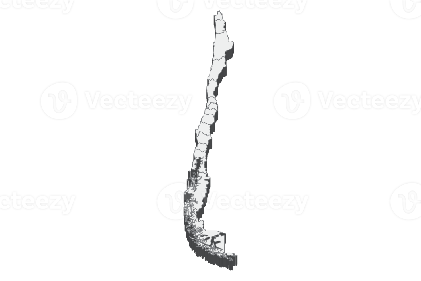 Ilustración de mapa 3d de chile png