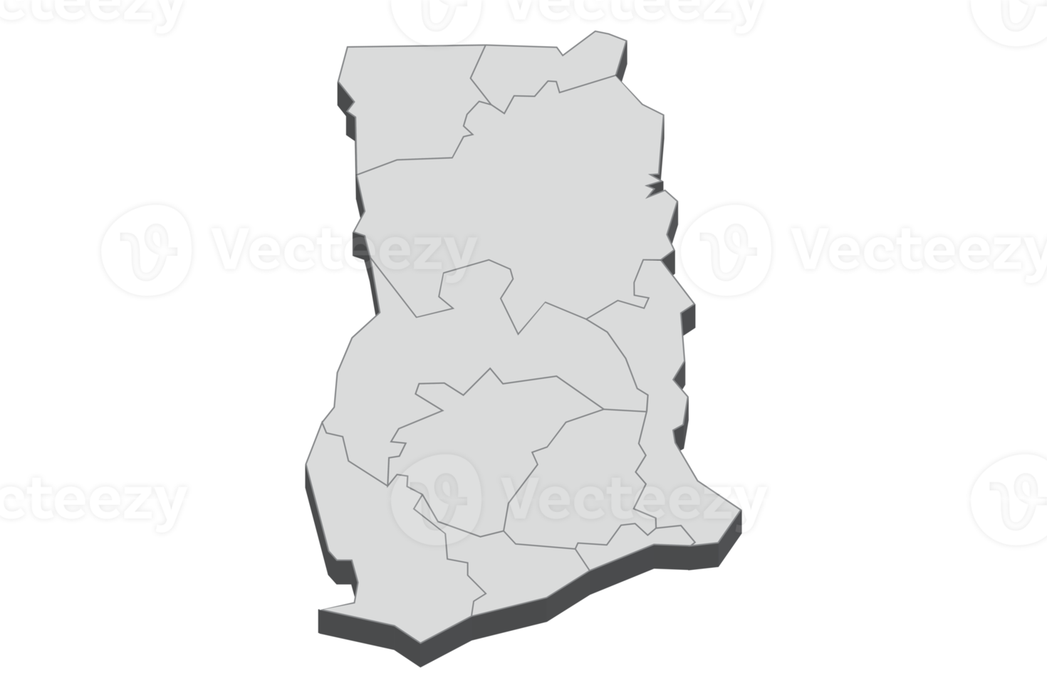 Ilustración de mapa 3D de Ghana png