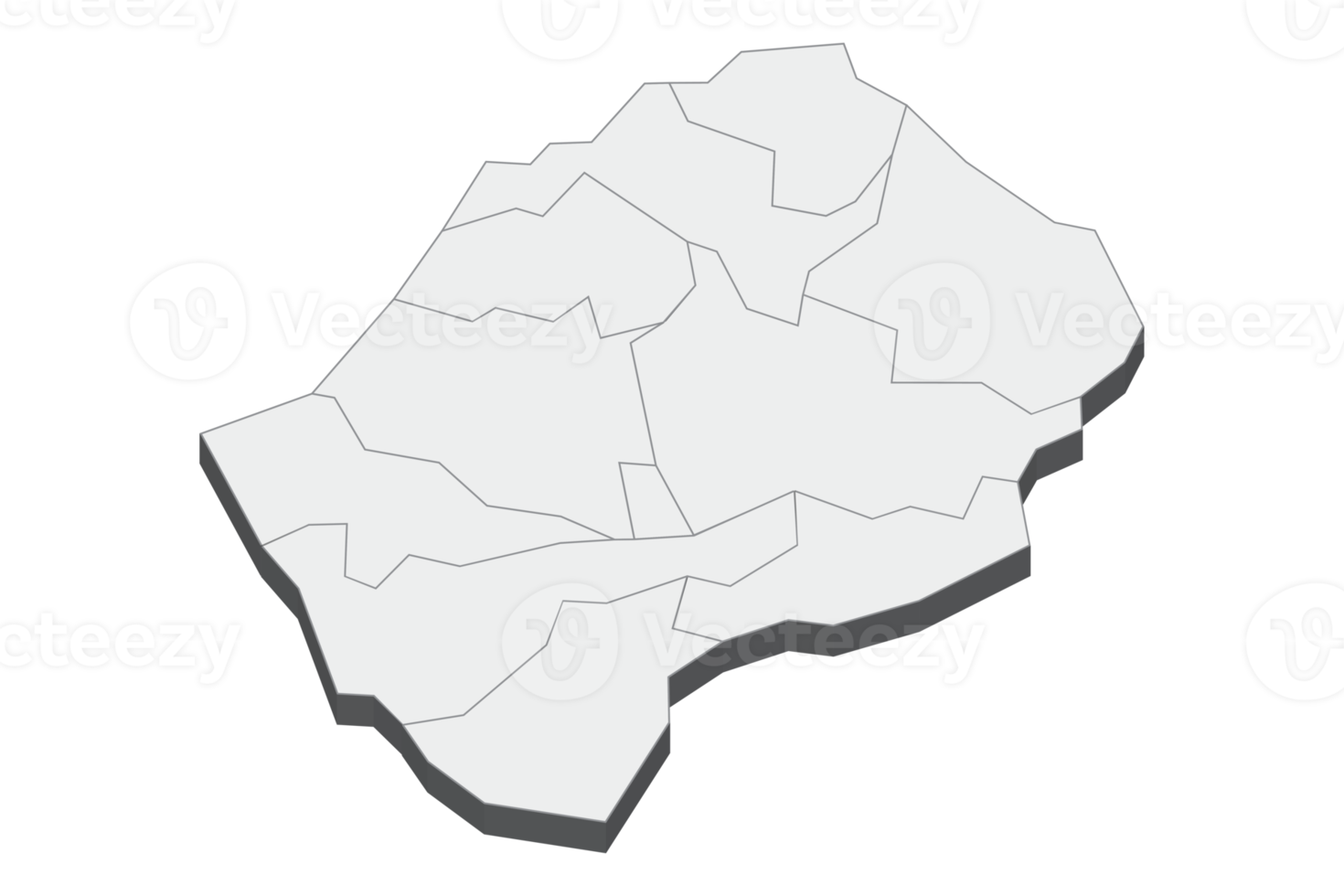 Ilustración de mapa 3d de lesoto png