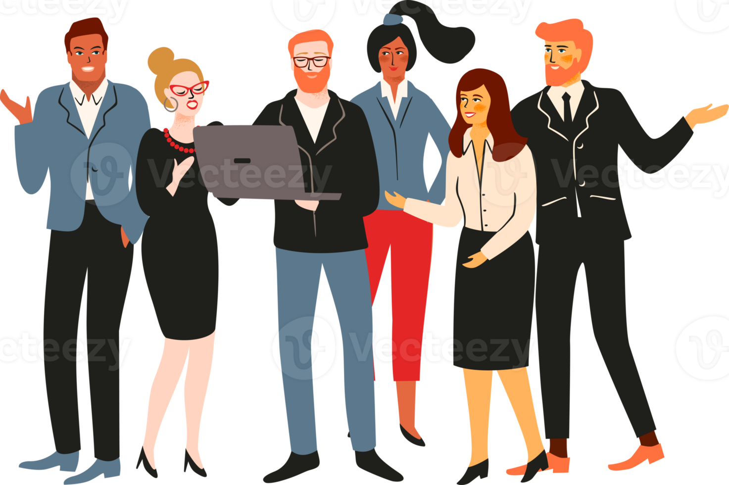 Office workers. Teamwork. Illustration 12046716 PNG