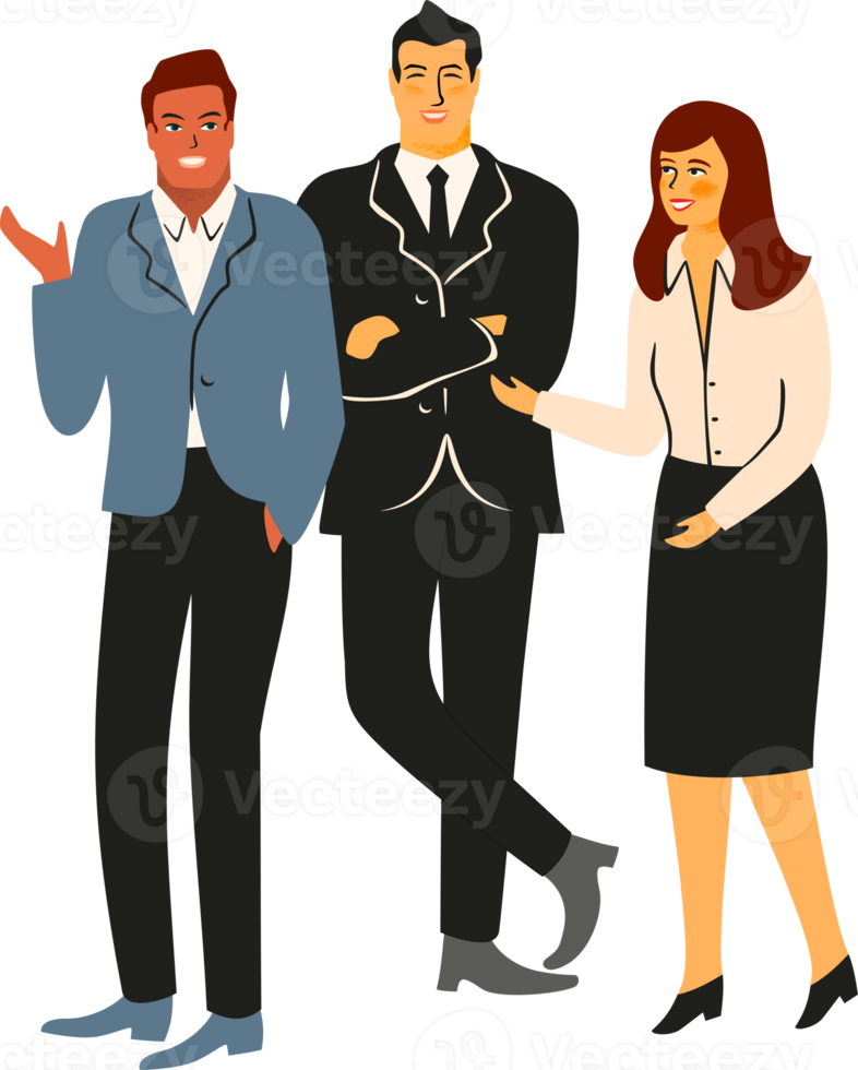 Office workers. Teamwork. Illustration png