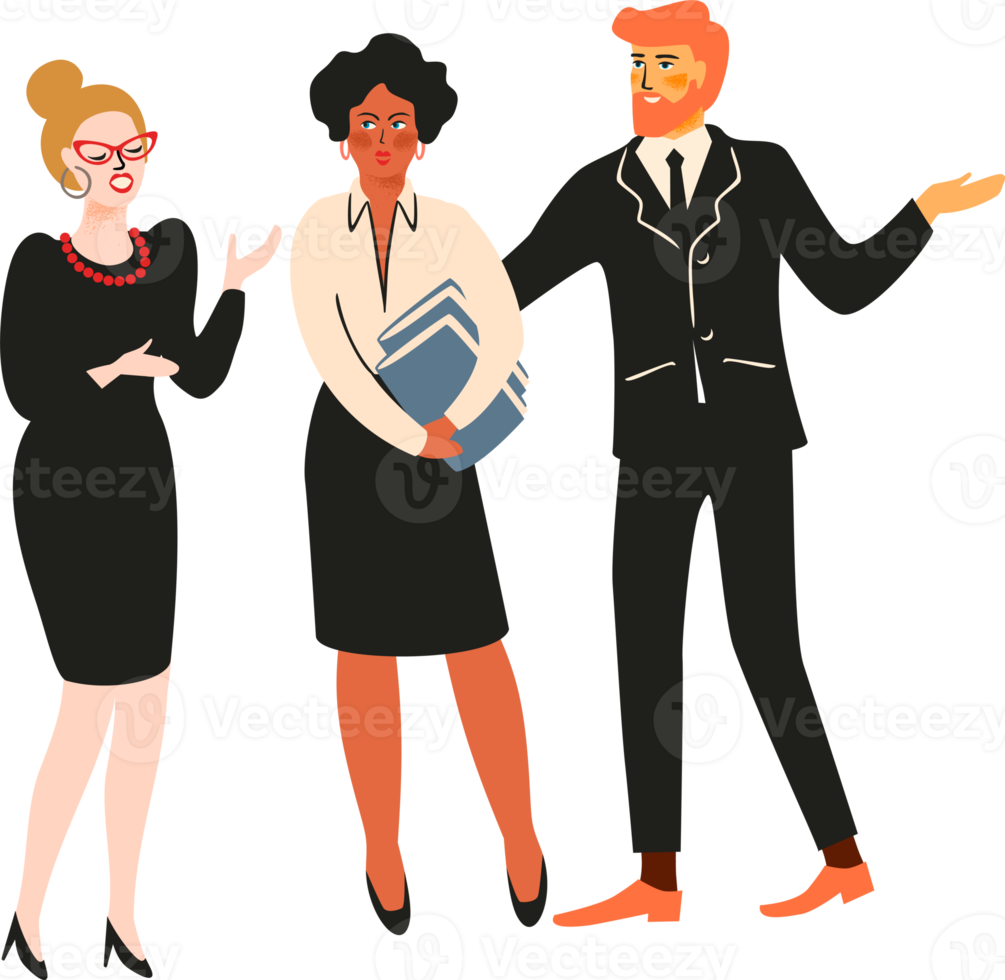 Office workers. Teamwork. Illustration png