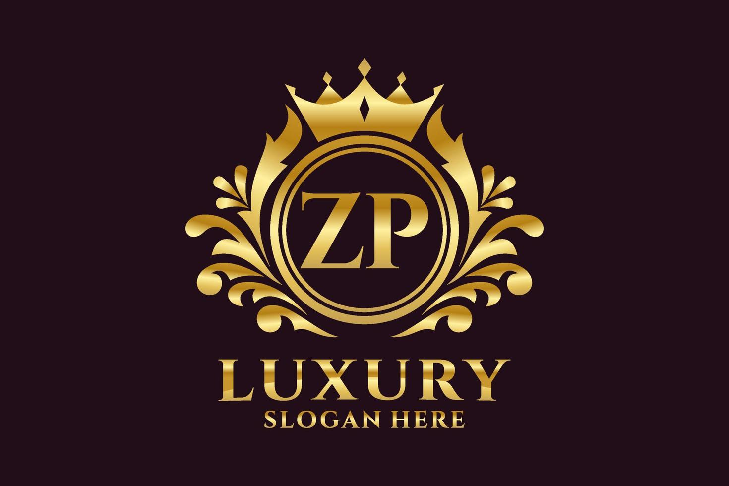 Initial ZP Letter Royal Luxury Logo template in vector art for luxurious branding projects and other vector illustration.