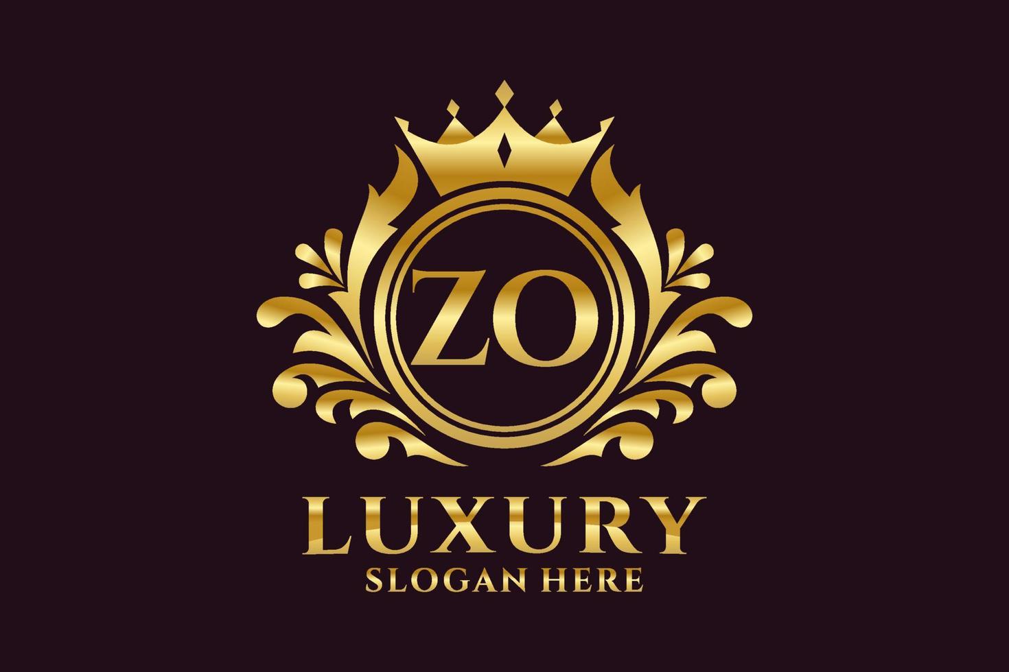 Initial ZO Letter Royal Luxury Logo template in vector art for luxurious branding projects and other vector illustration.