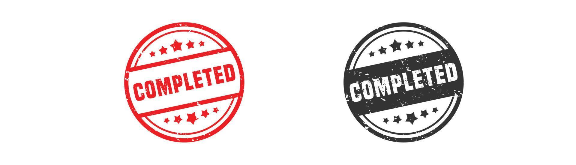Completed stamp rubber with grunge style on white background. vector