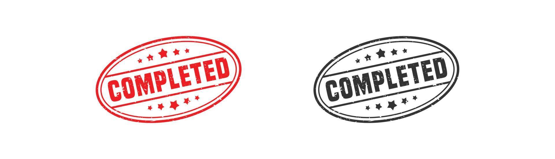 Completed stamp rubber with grunge style on white background. vector