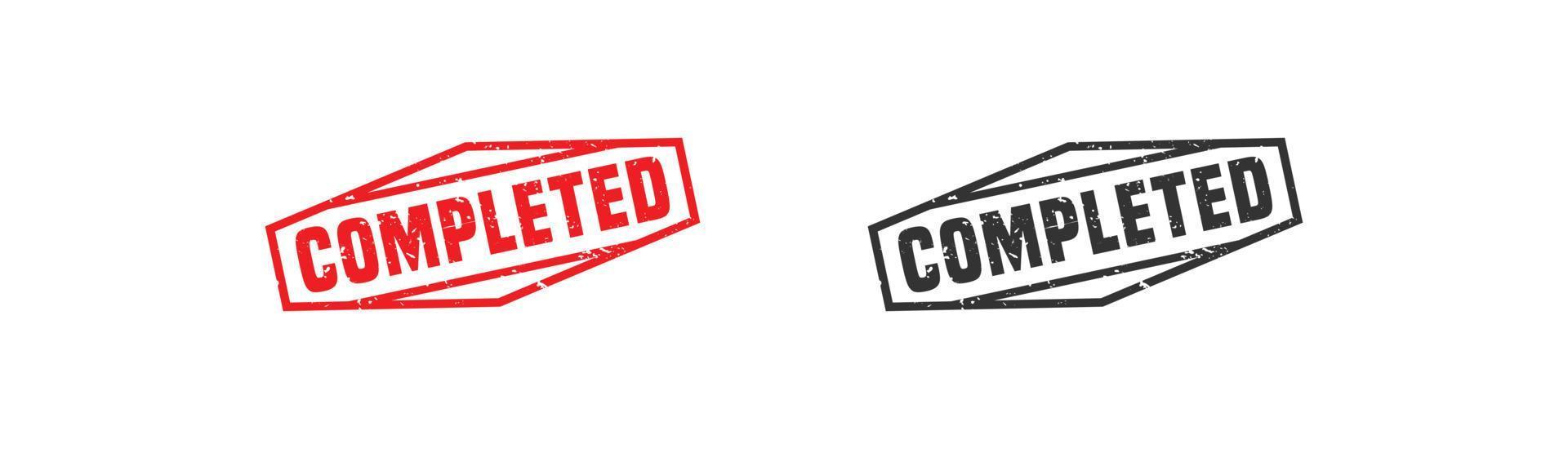 Completed stamp rubber with grunge style on white background. vector