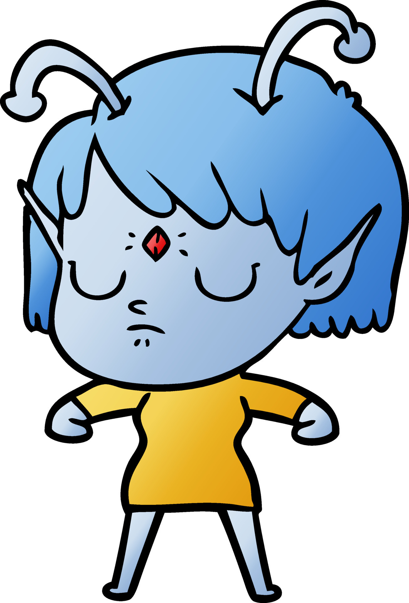cartoon alien girl 12046970 Vector Art at Vecteezy