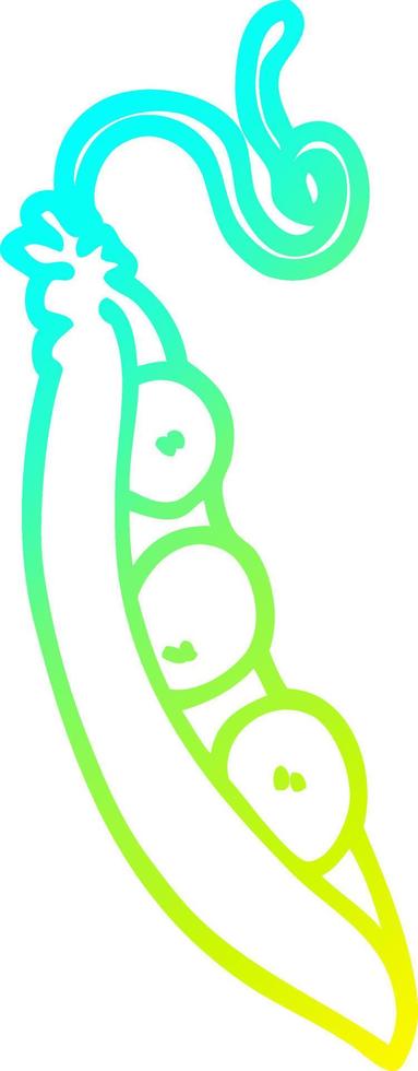 cold gradient line drawing cartoon peas in pod vector