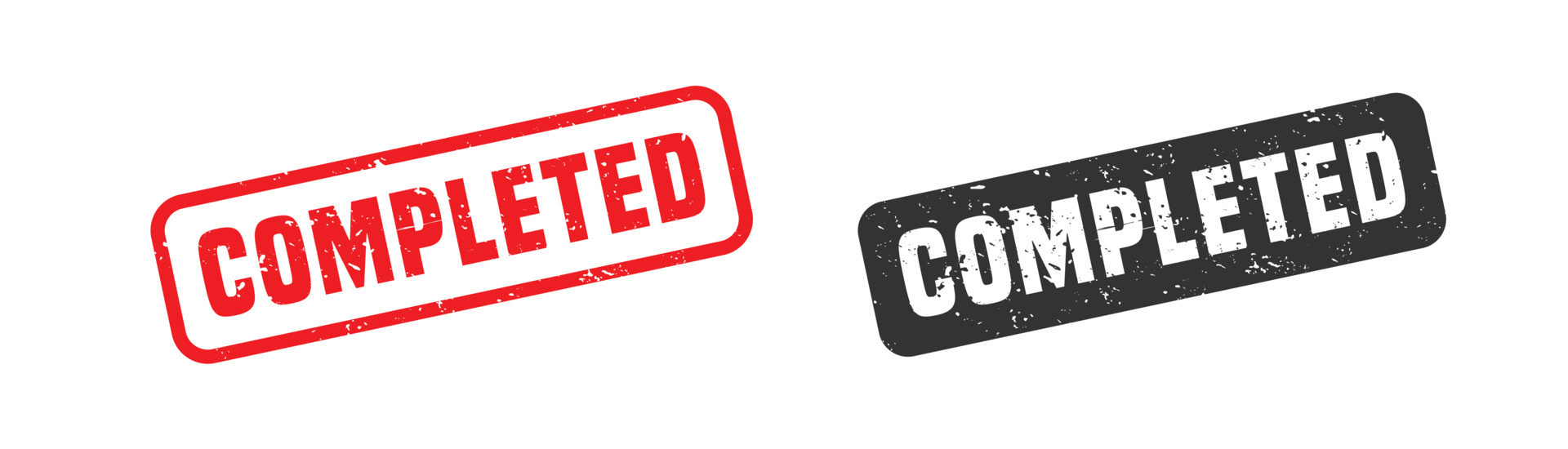 Completed stamp rubber with grunge style on white background. 12047144