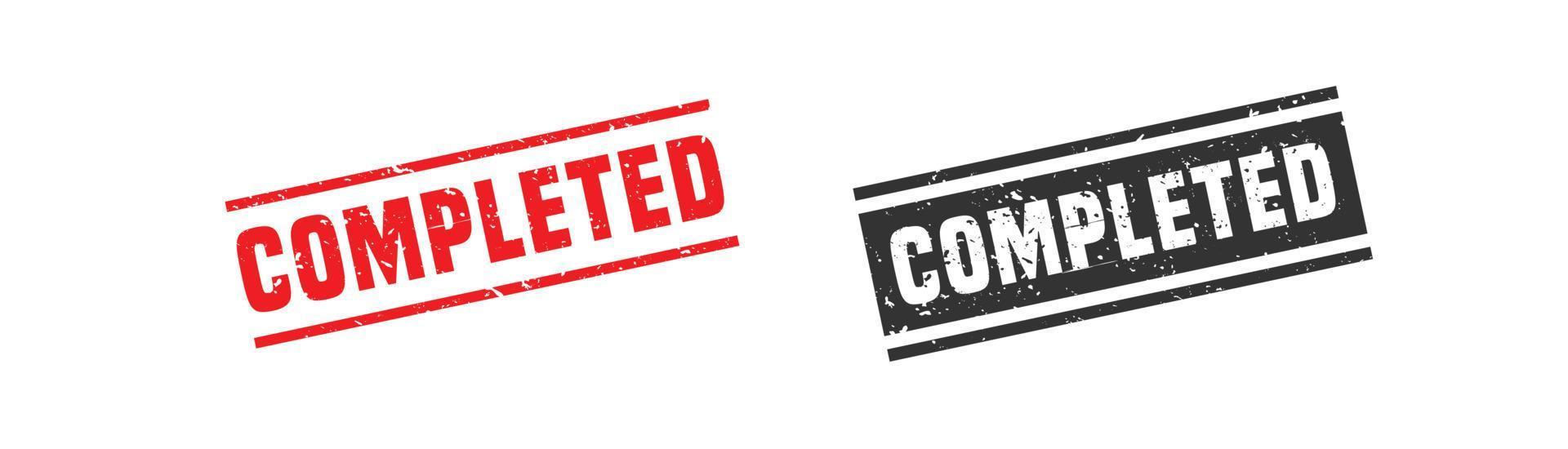 Completed stamp rubber with grunge style on white background. vector