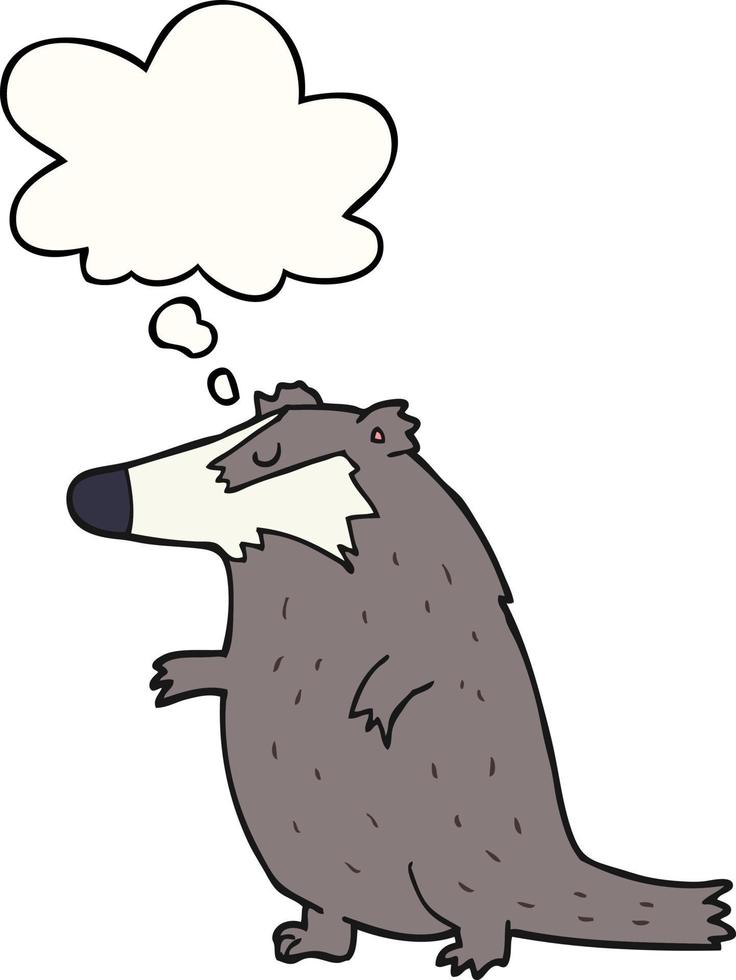 cartoon badger and thought bubble vector