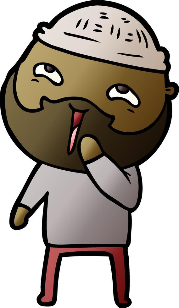 cartoon happy bearded man vector