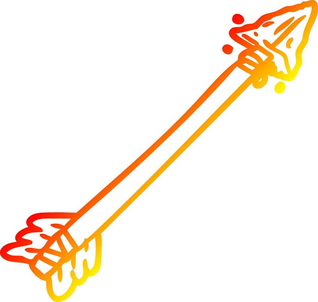 warm gradient line drawing primitive arrow vector