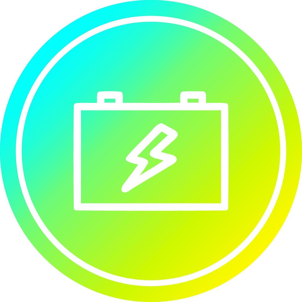 industrial battery circular in cold gradient spectrum vector