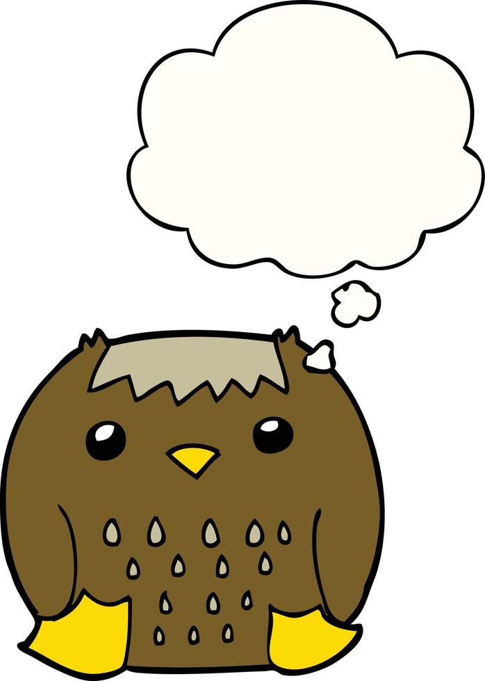 cartoon owl and thought bubble vector