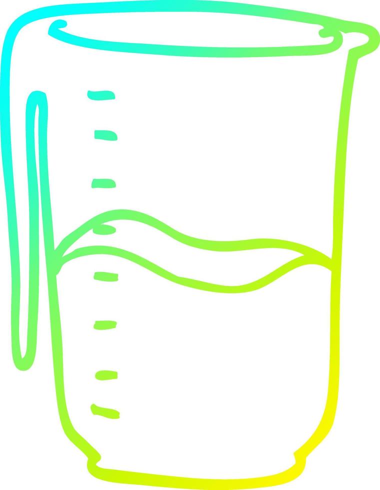 cold gradient line drawing cartoon jug vector