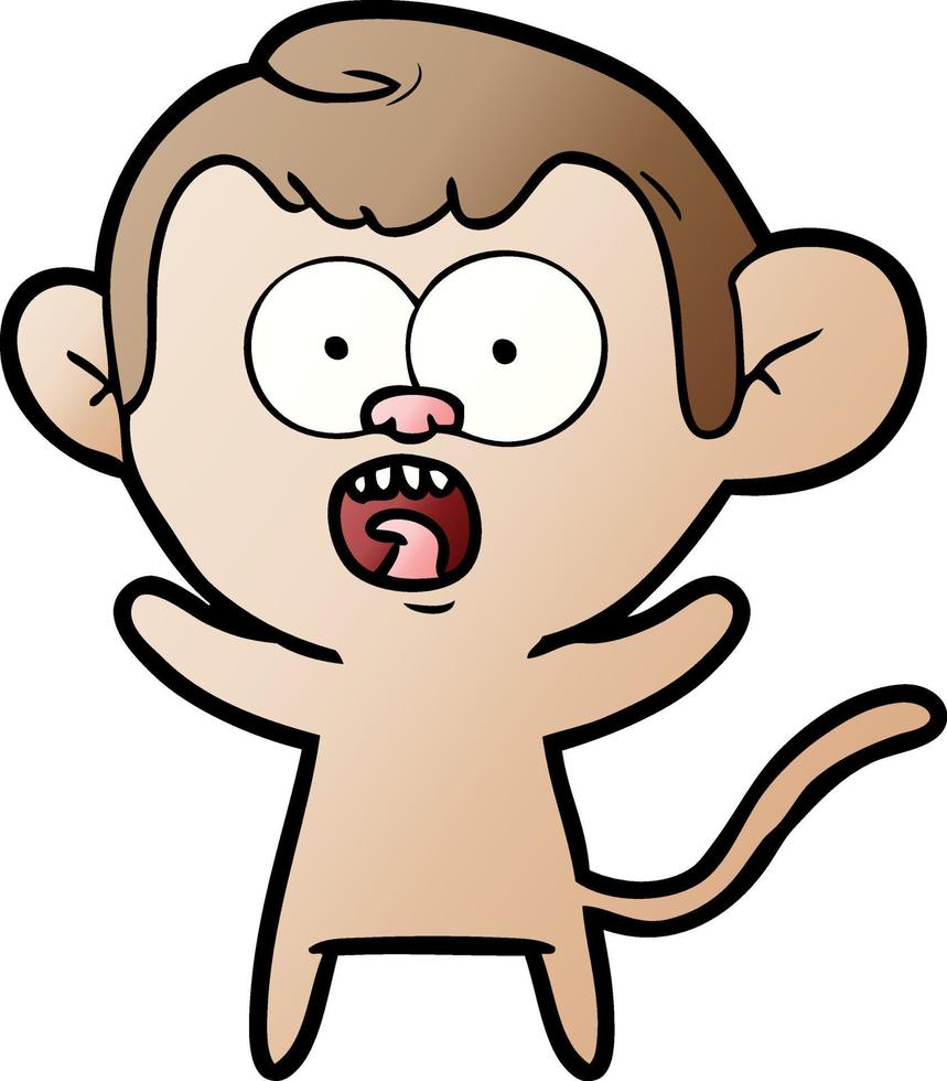 cartoon shocked monkey vector