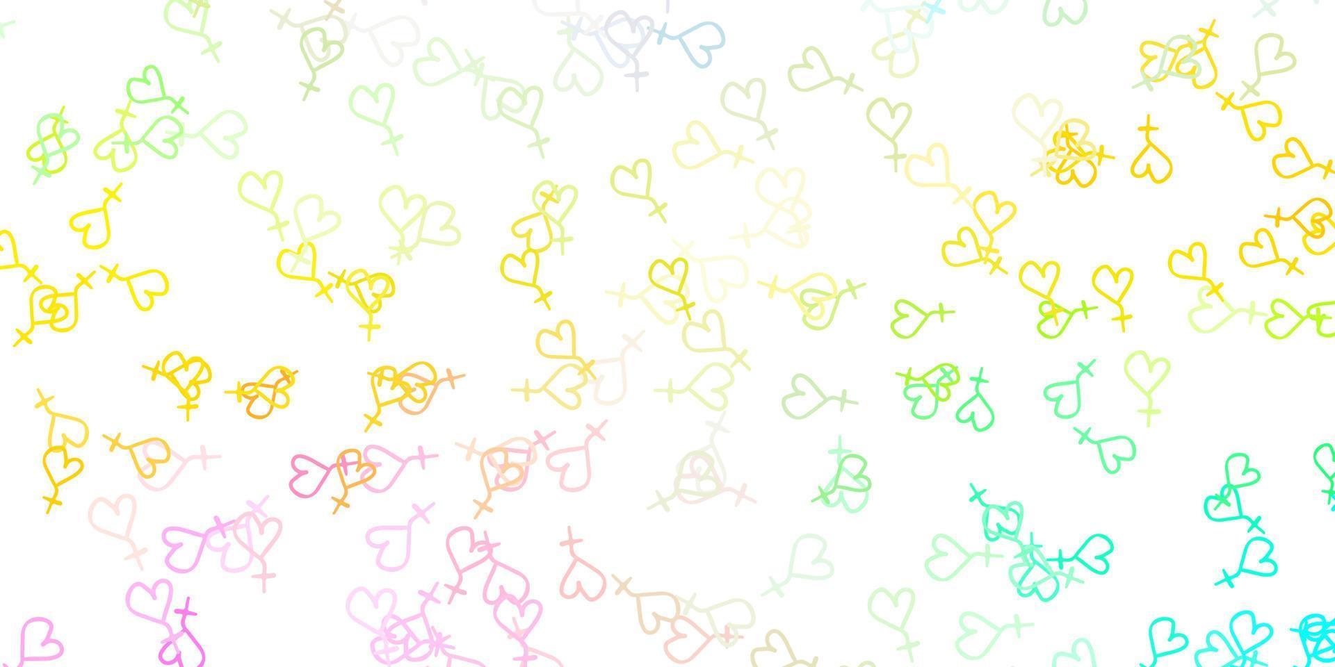 Light Multicolor vector backdrop with woman's power symbols.