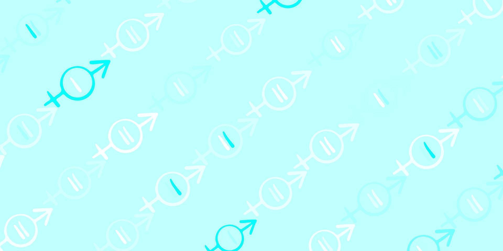 Light BLUE vector texture with women rights symbols.