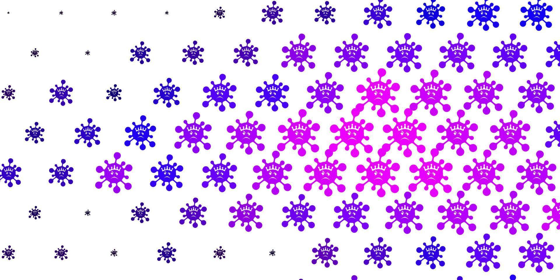 Light Purple, Pink vector pattern with coronavirus elements.