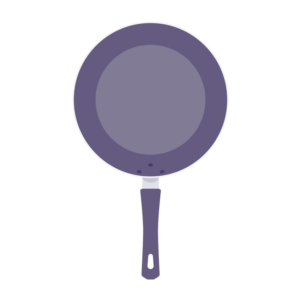 Frying Pan Flat Illustration. Clean Icon Design Element on Isolated White Background vector