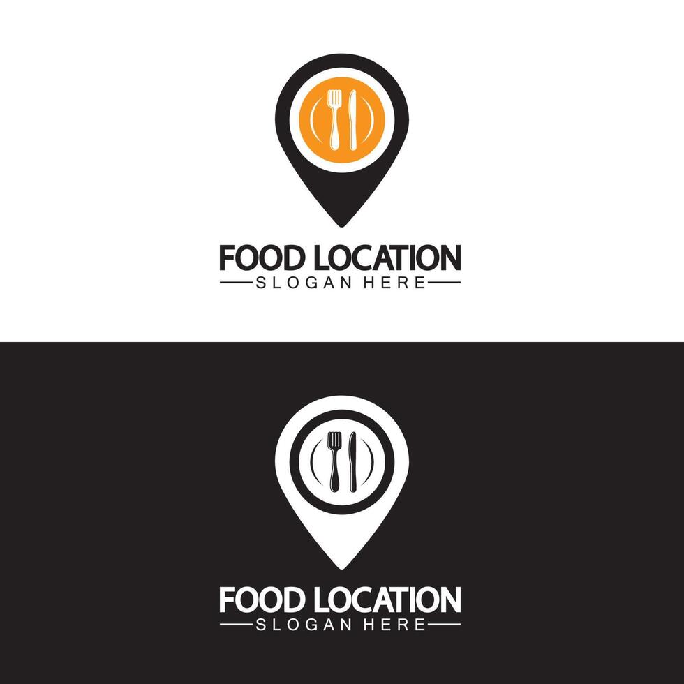 Food Location Logo Design Template vector