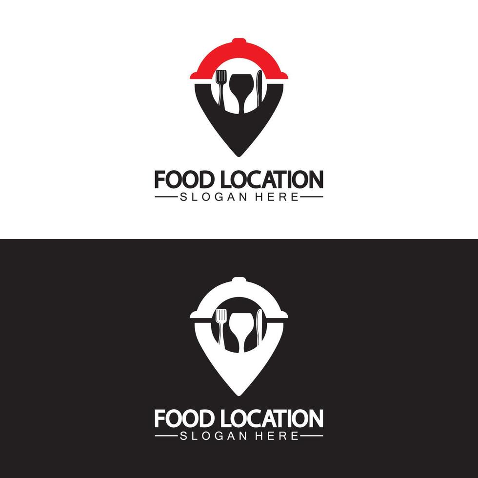 plantilla de diseño de logotipo de ubicación de alimentos vector