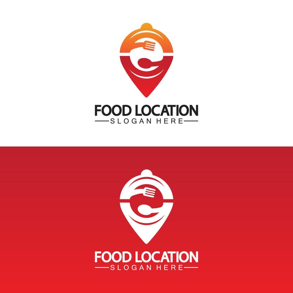 plantilla de diseño de logotipo de ubicación de alimentos vector