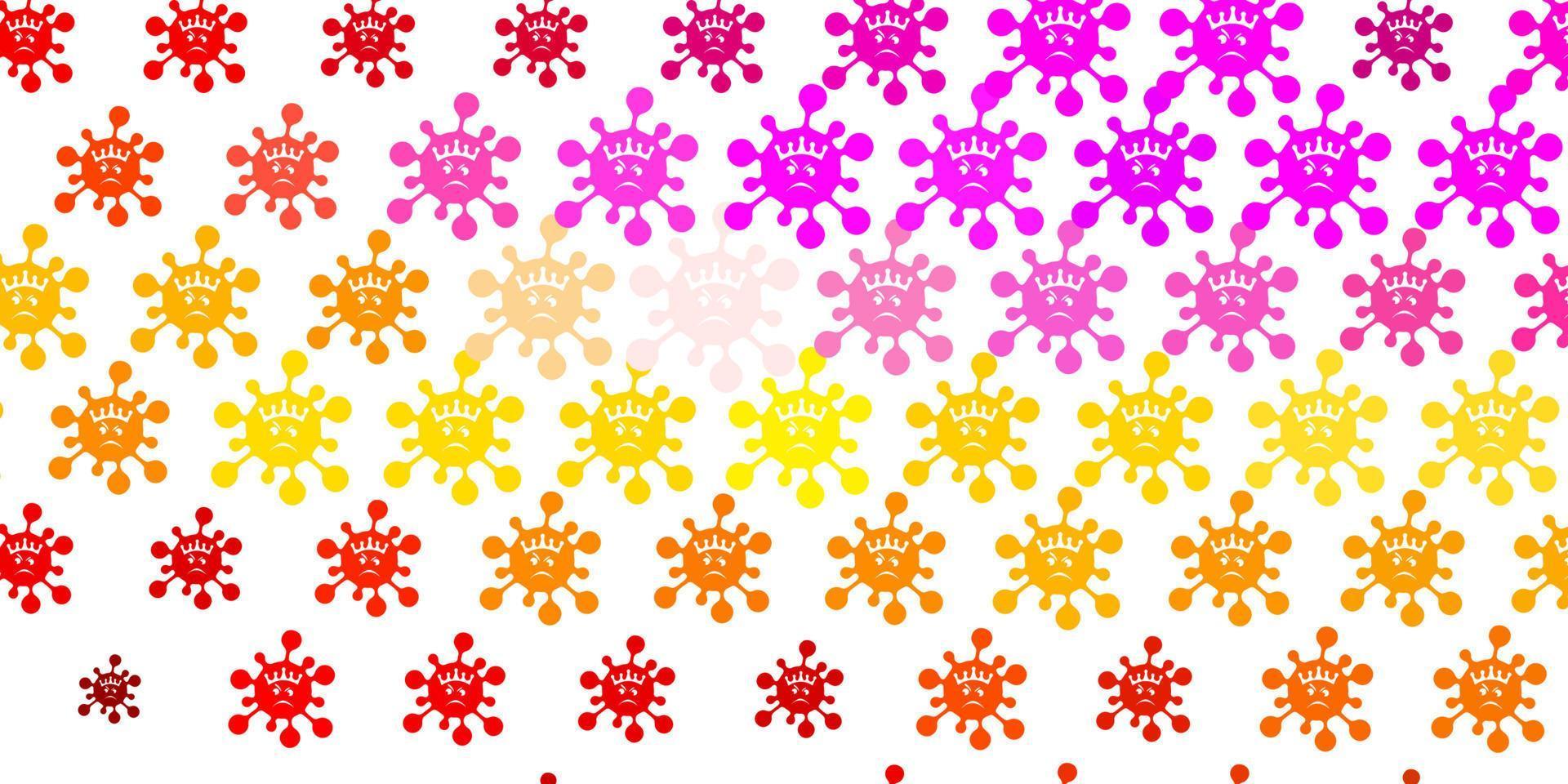 Light Multicolor vector pattern with coronavirus elements.