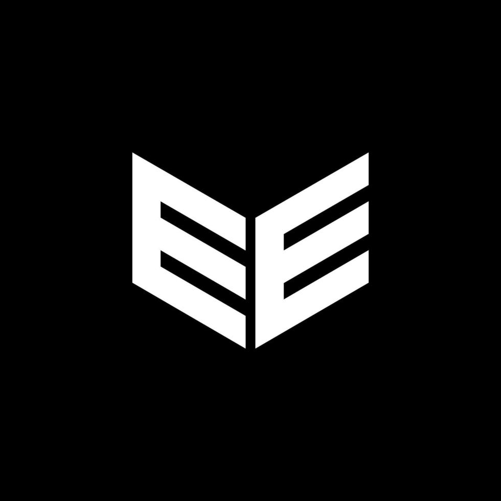EE letter logo design with black background in illustrator, cube logo, vector logo, modern alphabet font overlap style. calligraphy designs for logo, Poster, Invitation, etc.