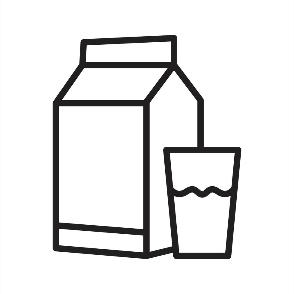 icono de contorno de leche vector