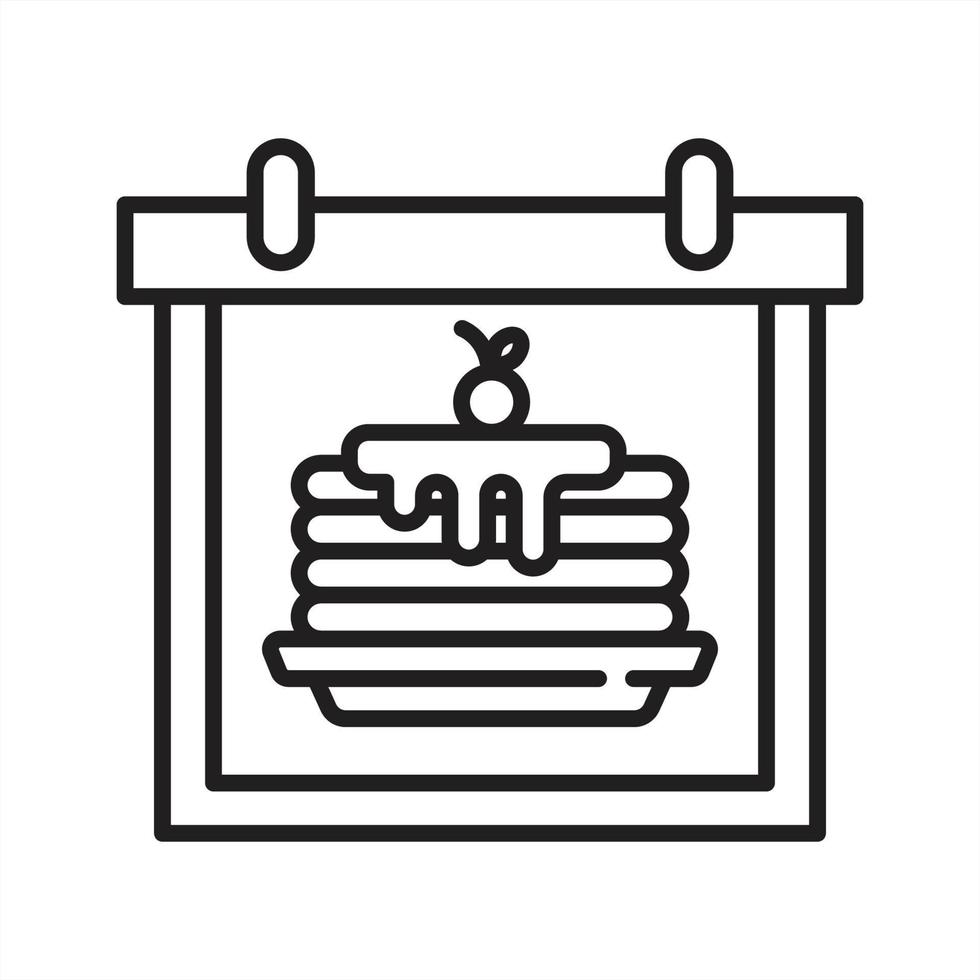 National Pancake Day Line Icon vector