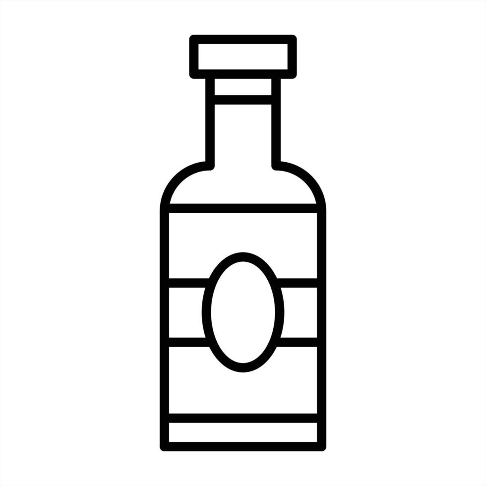 icono de contorno de botella de jarabe vector