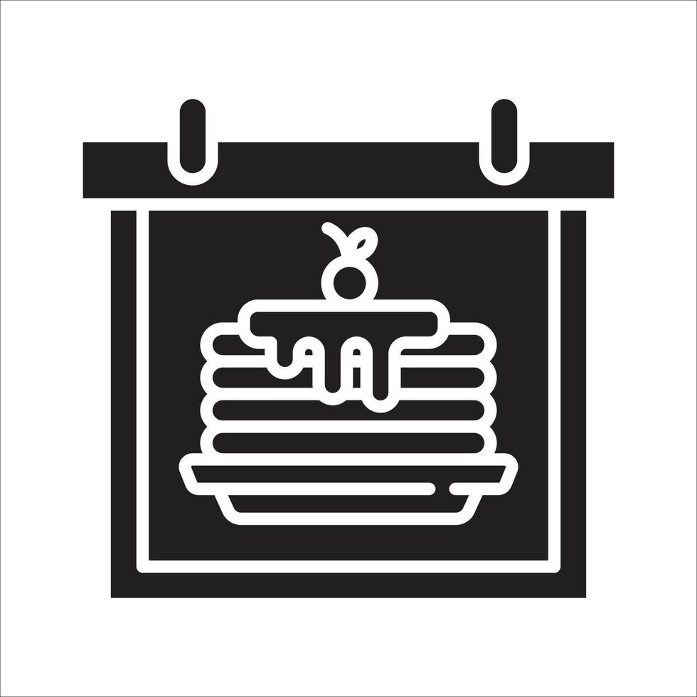National Pancake Day Glyph Icon vector