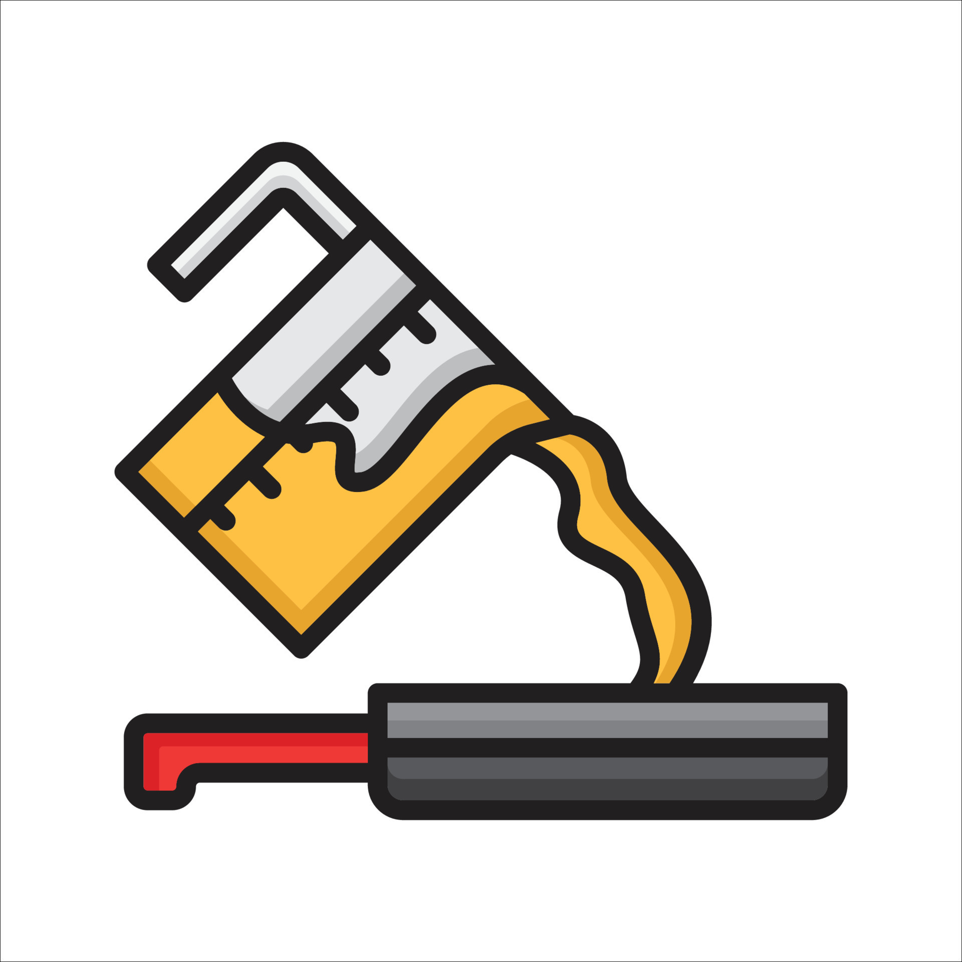 Pouring pancake batter into the frying pan outline color icon 12047683 Vector Art at Vecteezy