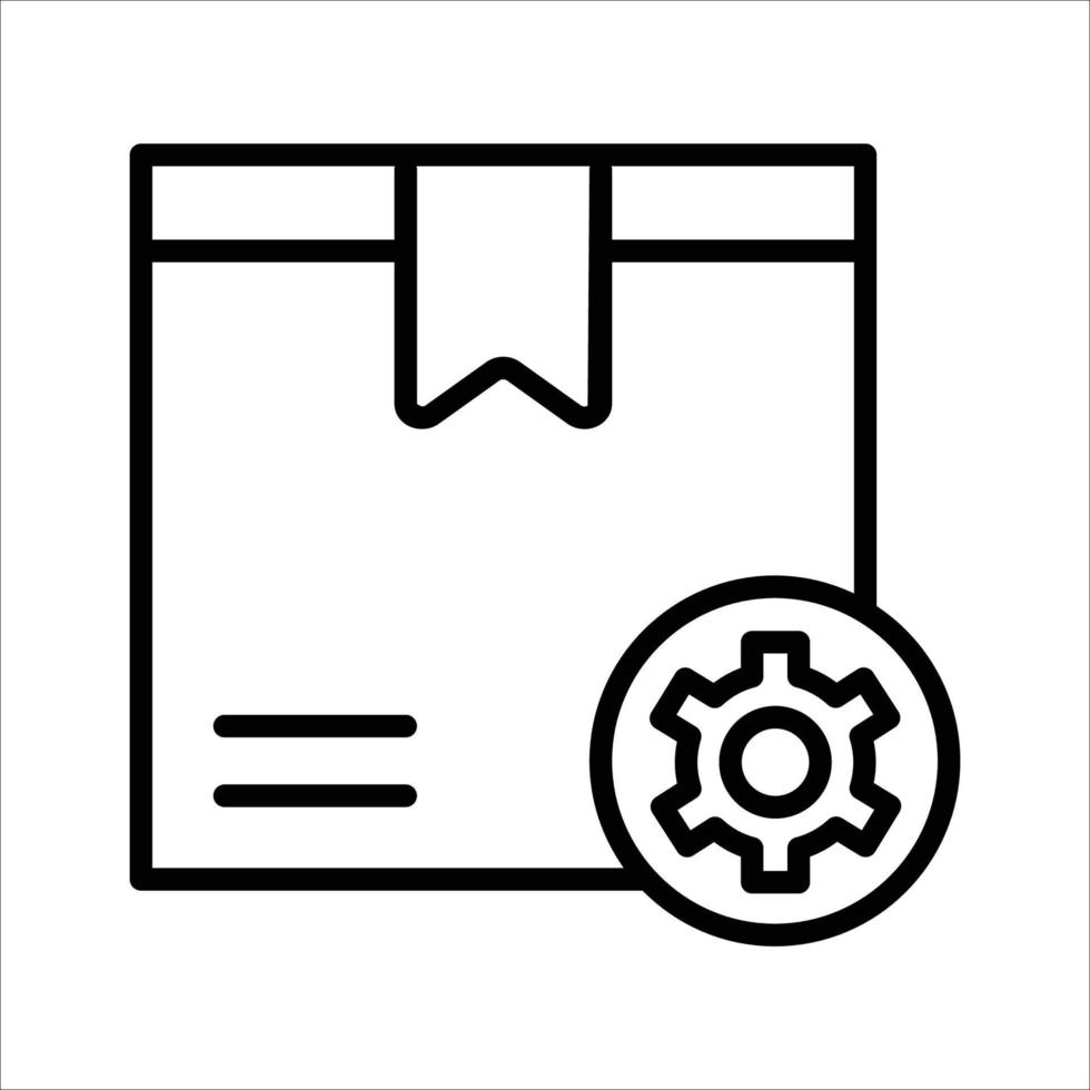 Delivery box setting line icon vector