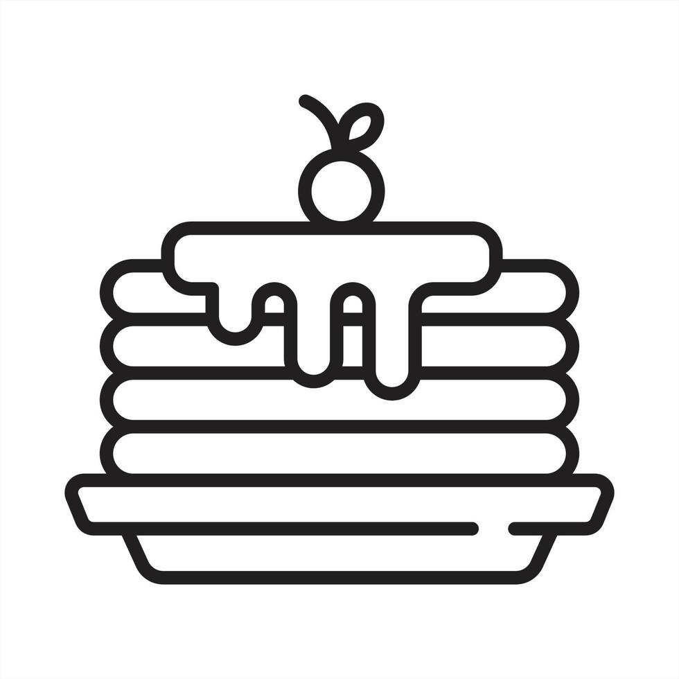 Cherry Pancakes Line Icon vector