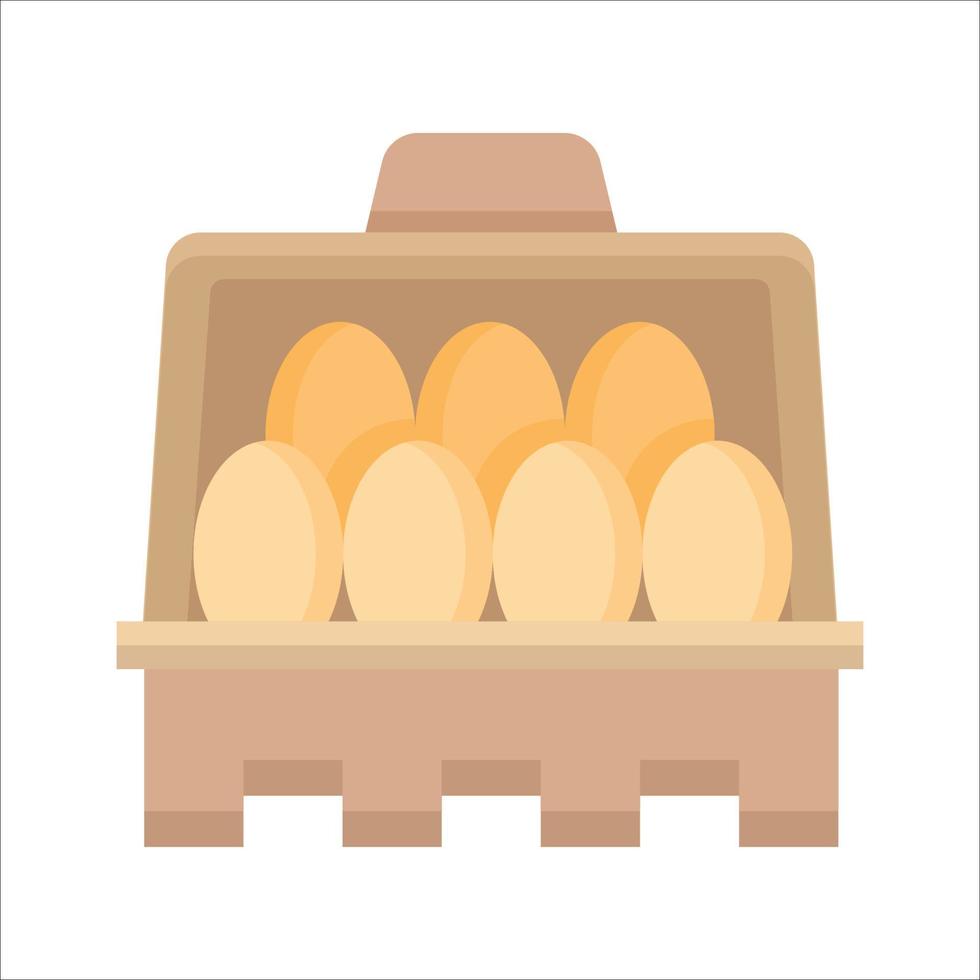 vector de icono de huevos con estilo plano aislado sobre fondo blanco