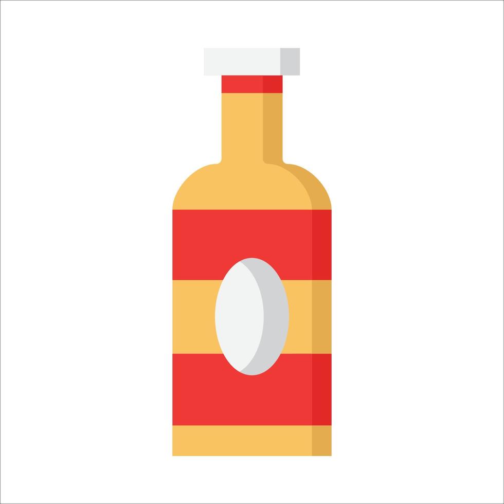 icono plano de botella de jarabe vector