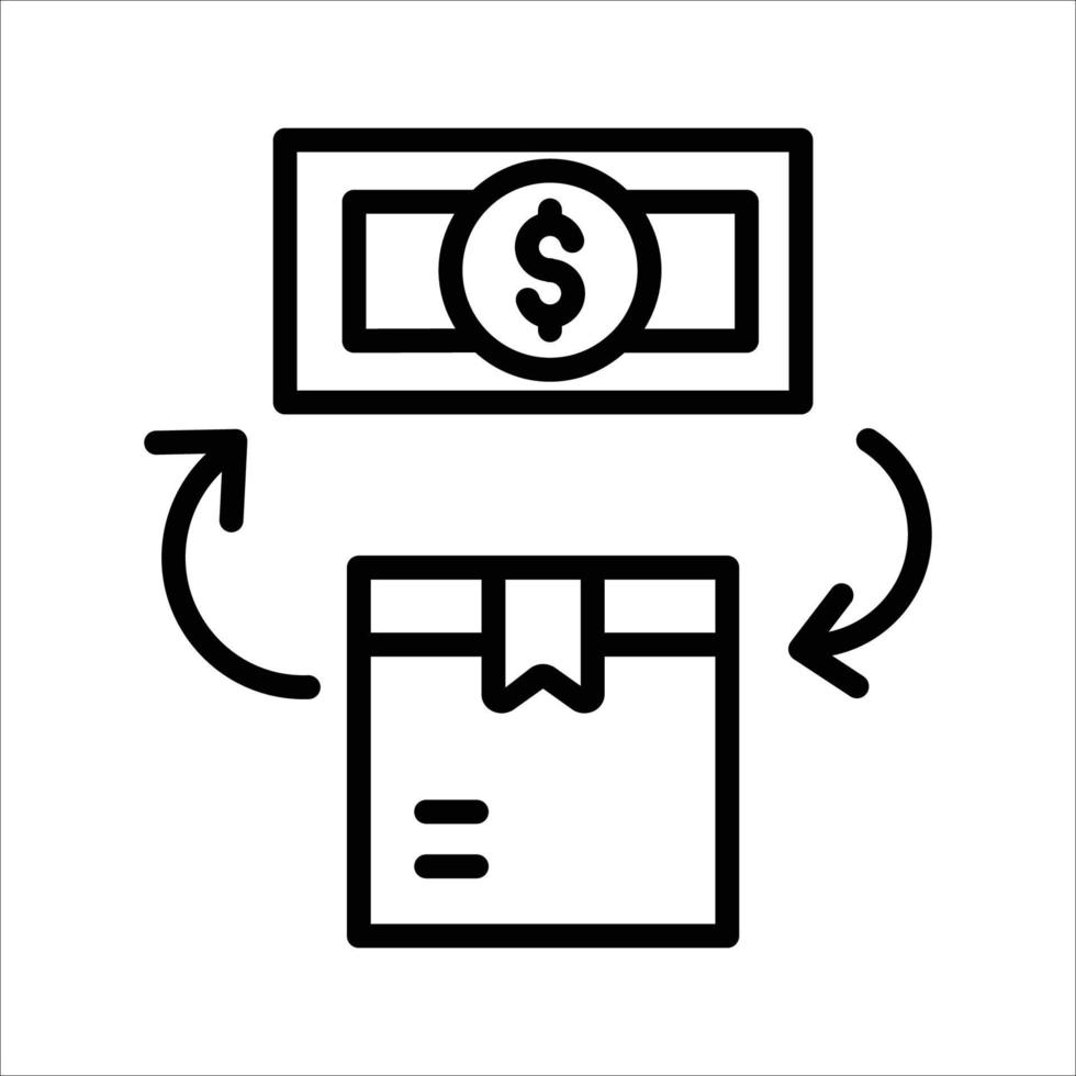 Cash on delivery line icon vector