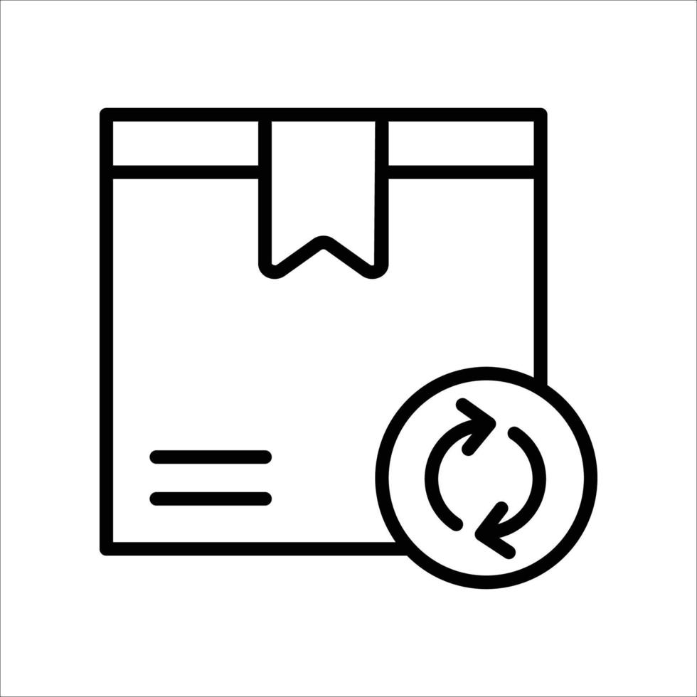 Return shipping box line icon vector