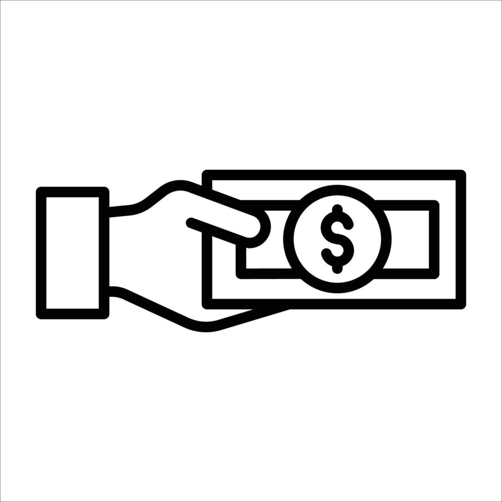 Cash payment line icon vector