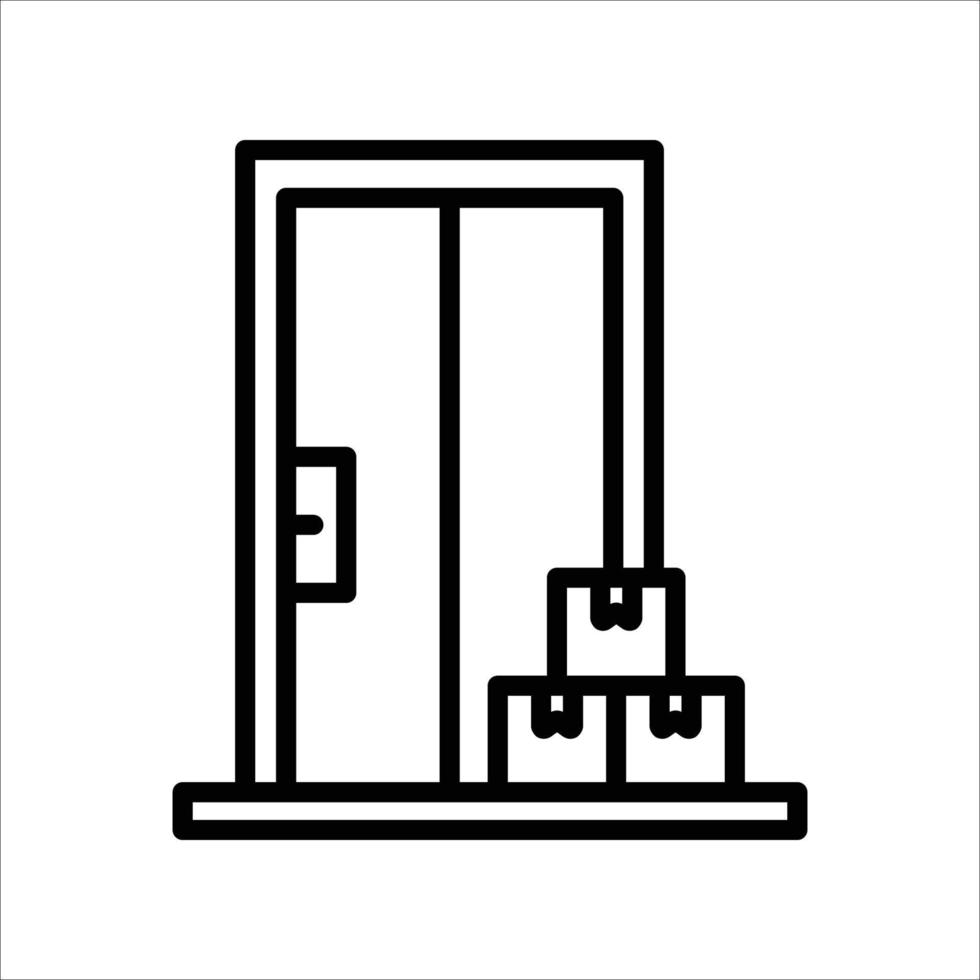 Home delivery line icon vector