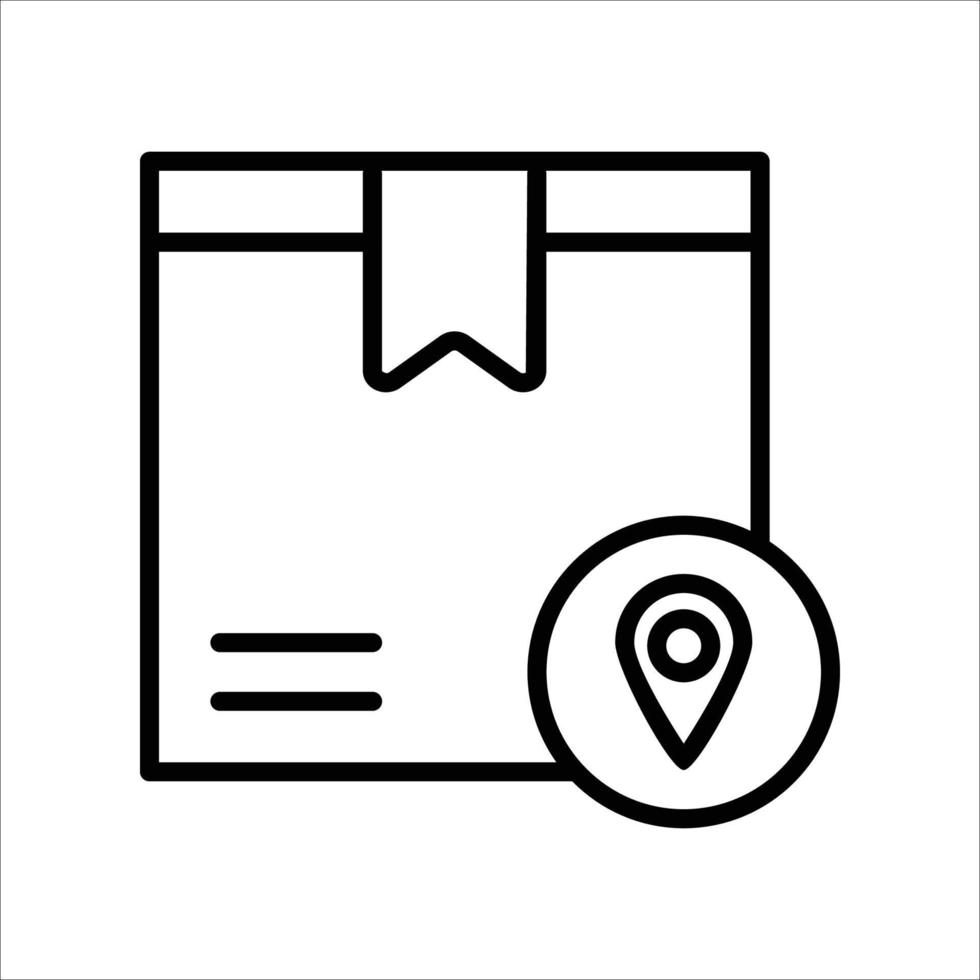 Parcel delivery location line icon vector