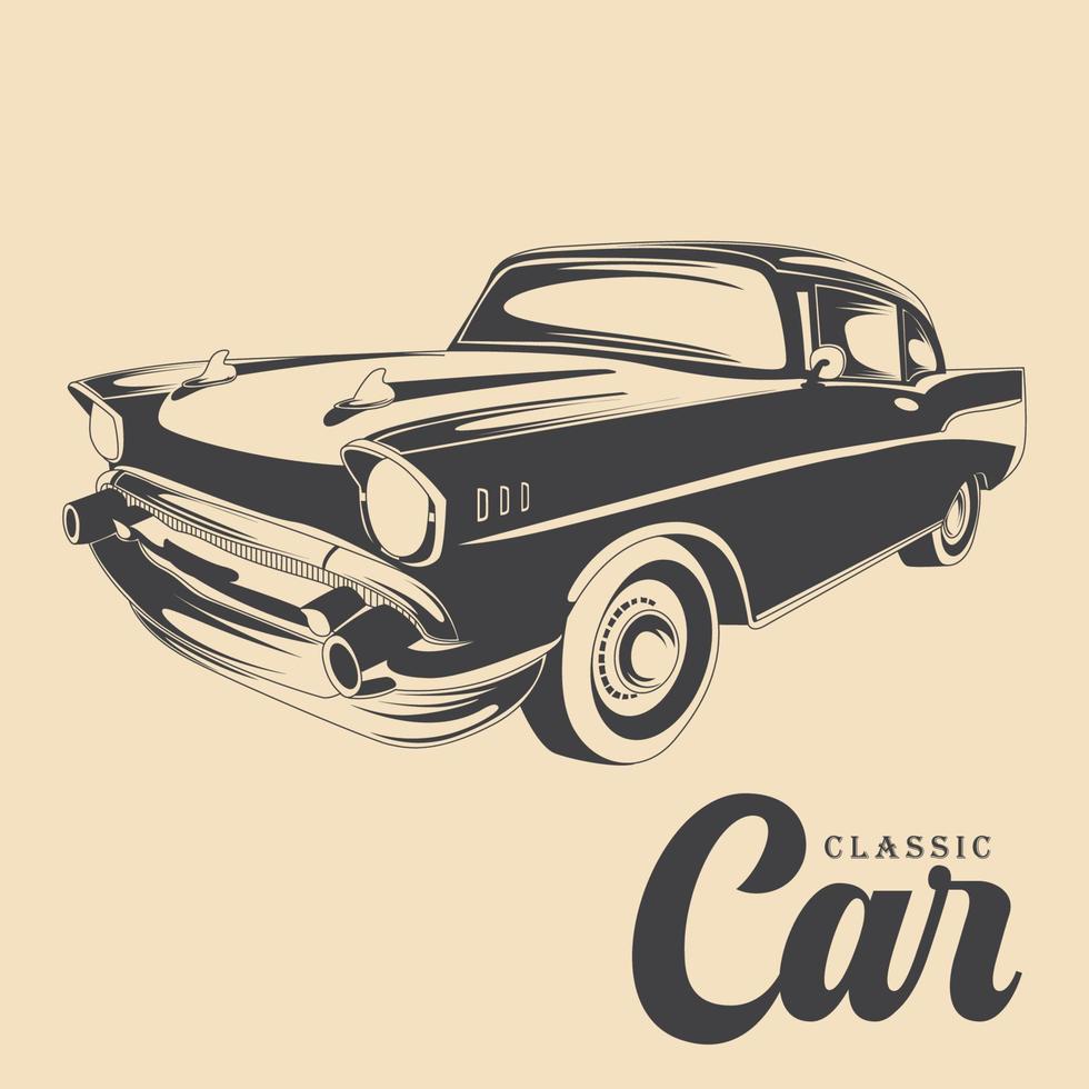 diseño de vector de coche retro vintage clásico