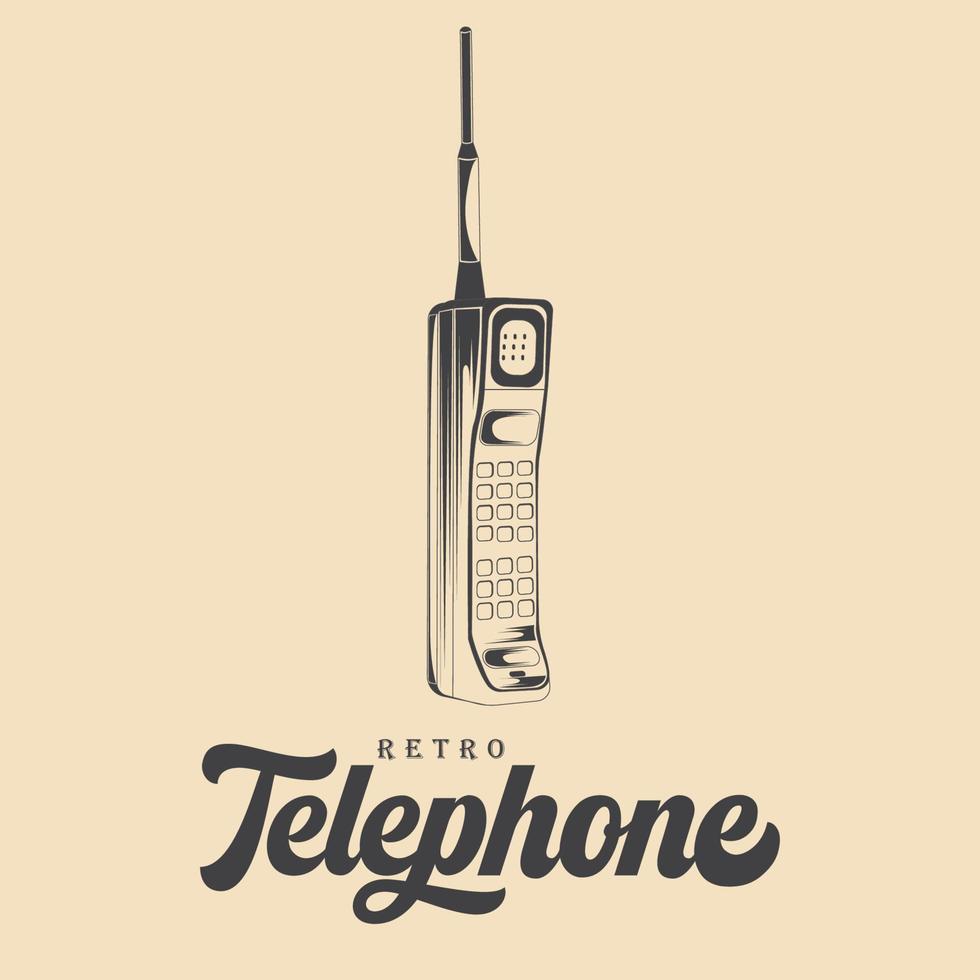 Imagen de vector de icono de teléfono vintage