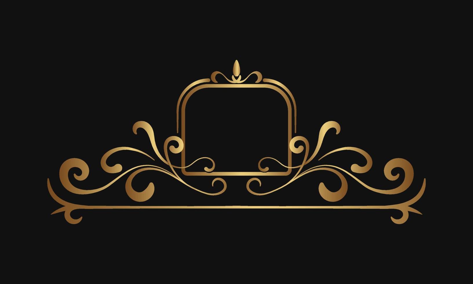 vintage ornament, logo border, gold decoration 12047808 Vector Art at